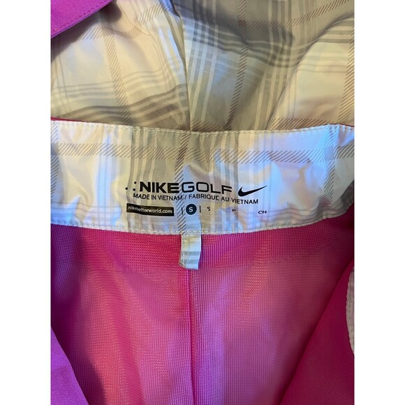 NIKE Golf Bright Pink Hooded 2-Way Zip Lightweight Jacket Size S (Bx 19) - Picture 6 of 11